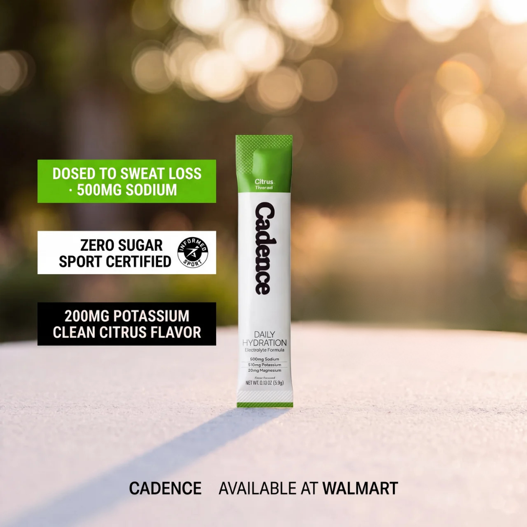 Cadence ad — dosed to sweat loss, 500mg sodium