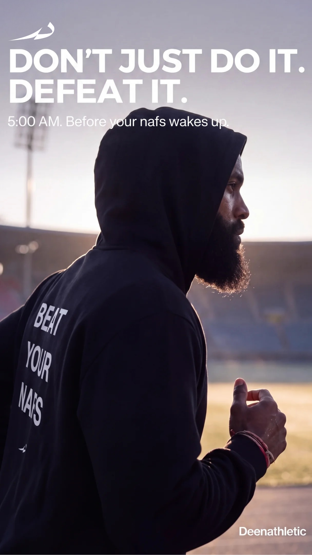 Deenathletic ad — don't just do it, defeat it