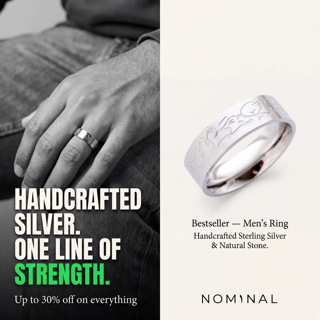 Nominal ad — handcrafted silver, one line of strength
