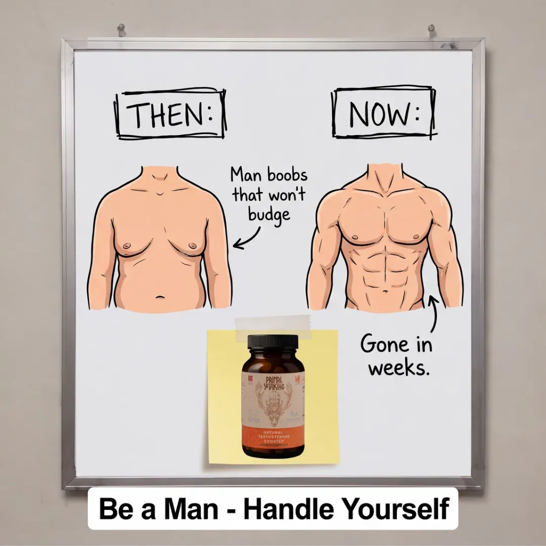 Primal Viking ad — then and now transformation
