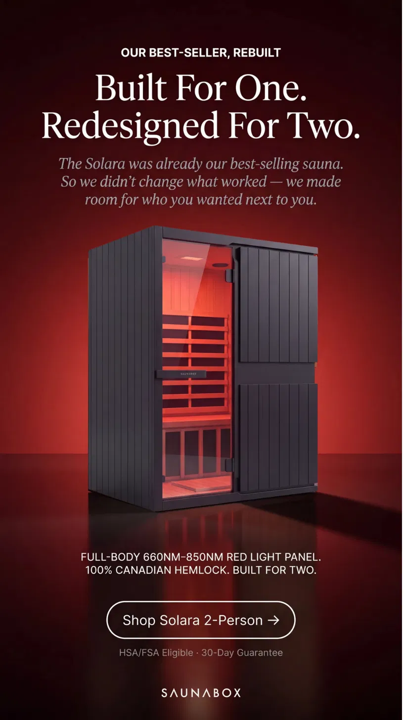 SaunaBox ad — built for one, redesigned for two