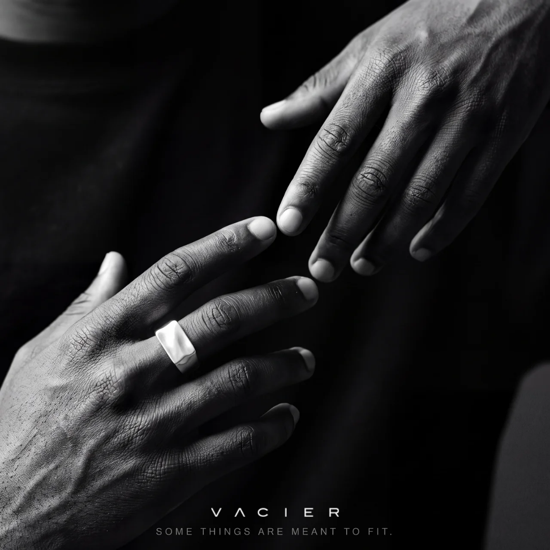 Vacier jewelry ad — some things are meant to fit